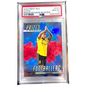 2023 Topps Finest MLS Prized Footballers Fusions BlueRed #PFF-9 Cucho /45 PSA 10